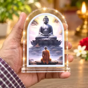 Buddha L Shape Acrylic Showpiece 3 X 3.5 Inch For Home, Office And Car (F176202)