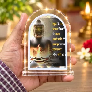Buddha L Shape Acrylic Showpiece 3 X 3.5 Inch For Home, Office And Car (F176203)