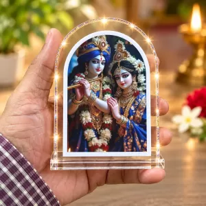Radha Krishna L Shape Acrylic Showpiece 3 X 3.5 Inch For Home, Office And Car (F176208)