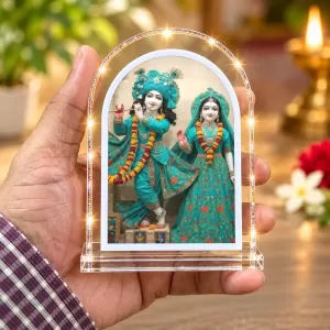 Radha Krishna L Shape Acrylic Showpiece 3 X 3.5 Inch For Home, Office And Car (F176209)