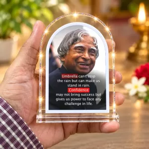 A. P. J. Abdul Kalam L Shape Acrylic Showpiece 3 X 3.5 Inch For Home, Office And Car (F176214)