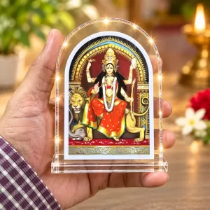 Maa Durga L Shape Acrylic Showpiece 3 X 3.5 Inch For Home, Office And Car (F176218) Maa Durga L Shape Acrylic Showpiece 3 X 3.5 Inch For Home, Office And Car (F176218)