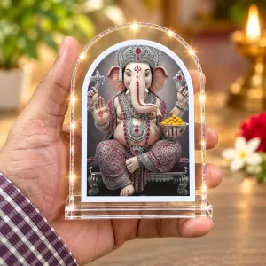 Lord Ganesha L Shape Acrylic Showpiece 3 X 3.5 Inch For Home, Office And Car (F176223) Lord Ganesha L Shape Acrylic Showpiece 3 X 3.5 Inch For Home, Office And Car (F176223)