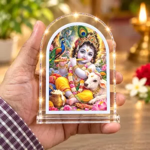 Lord Krishna L Shape Acrylic Showpiece 3 X 3.5 Inch For Home, Office And Car (F176225) Lord Krishna L Shape Acrylic Showpiece 3 X 3.5 Inch For Home, Office And Car (F176225)