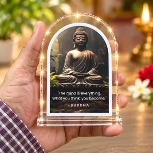 Buddha L Shape Acrylic Showpiece 3 X 3.5 Inch For Home, Office And Car (F176226)
