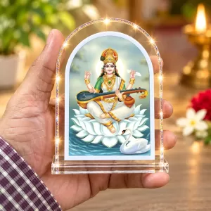 Goddess Saraswati L Shape Acrylic Showpiece 3 X 3.5 Inch For Home, Office And Car (F176228) Goddess Saraswati L Shape Acrylic Showpiece 3 X 3.5 Inch For Home, Office And Car (F176228)