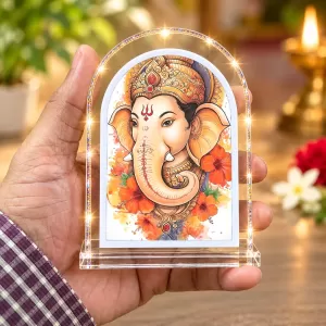 Lord Ganesha L Shape Acrylic Showpiece 3 X 3.5 Inch For Home, Office And Car (F176232) Lord Ganesha L Shape Acrylic Showpiece 3 X 3.5 Inch For Home, Office And Car (F176232)