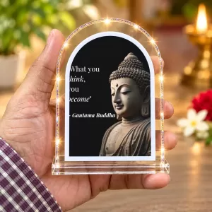 Buddha L Shape Acrylic Showpiece 3 X 3.5 Inch For Home, Office And Car (F176238)