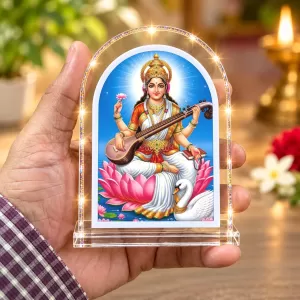 Goddess Saraswati L Shape Acrylic Showpiece 3 X 3.5 Inch For Home, Office And Car (F176244) Goddess Saraswati L Shape Acrylic Showpiece 3 X 3.5 Inch For Home, Office And Car (F176244)