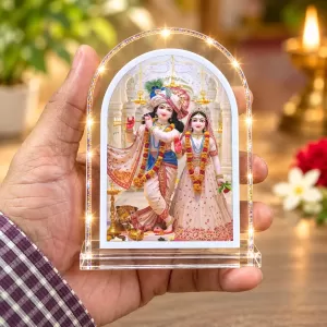 Radha Krishna L Shape Acrylic Showpiece 3 X 3.5 Inch For Home, Office And Car (F176251)