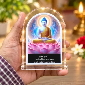 Buddha L Shape Acrylic Showpiece 3 X 3.5 Inch For Home, Office And Car (F176256)