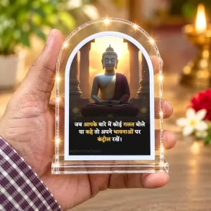 Buddha L Shape Acrylic Showpiece 3 X 3.5 Inch For Home, Office And Car (F176258)