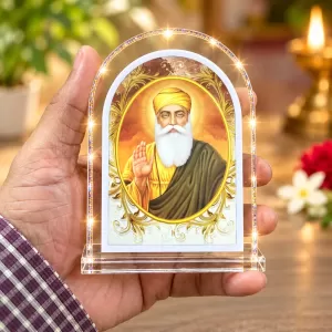 Guru Nanak Dev Ji L Shape Acrylic Showpiece 3 X 3.5 Inch For Home, Office And Car (F176260)