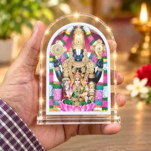 Lord Venkateswara Swamy L Shape Acrylic Showpiece 3 X 3.5 Inch For Home, Office And Car (F176262)