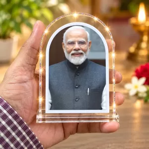 Narendra Modi L Shape Acrylic Showpiece 3 X 3.5 Inch For Home, Office And Car (F176264) Narendra Modi L Shape Acrylic Showpiece 3 X 3.5 Inch For Home, Office And Car (F176264)