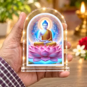 Buddha L Shape Acrylic Showpiece 3 X 3.5 Inch For Home, Office And Car (F176267)