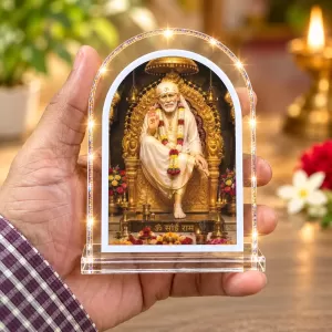Shirdi Sai Baba L Shape Acrylic Showpiece 3 X 3.5 Inch For Home, Office And Car (F176272) Shirdi Sai Baba L Shape Acrylic Showpiece 3 X 3.5 Inch For Home, Office And Car (F176272)