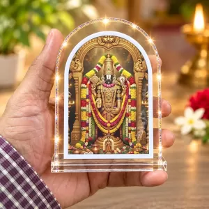Lord Venkateswara L Shape Acrylic Showpiece 3 X 3.5 Inch For Home, Office And Car (F176281)