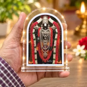 Lord Venkateswara L Shape Acrylic Showpiece 3 X 3.5 Inch For Home, Office And Car (F176282)