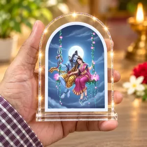 Shiva Parvati L Shape Acrylic Showpiece 3 X 3.5 Inch For Home, Office And Car (F176283) Shiva Parvati L Shape Acrylic Showpiece 3 X 3.5 Inch For Home, Office And Car (F176283)