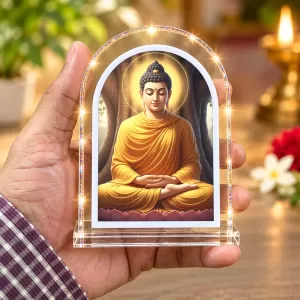 Buddha L Shape Acrylic Showpiece 3 X 3.5 Inch For Home, Office And Car (F176285)