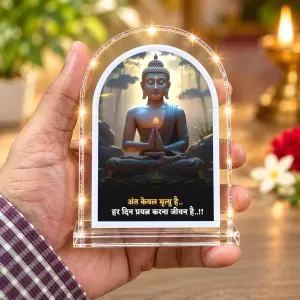 Buddha L Shape Acrylic Showpiece 3 X 3.5 Inch For Home, Office And Car (F176286)
