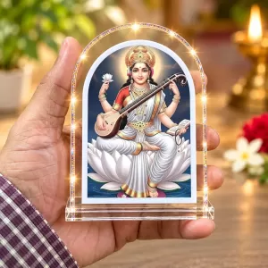 Goddess Saraswati L Shape Acrylic Showpiece 3 X 3.5 Inch For Home, Office And Car (F176297) Goddess Saraswati L Shape Acrylic Showpiece 3 X 3.5 Inch For Home, Office And Car (F176297)