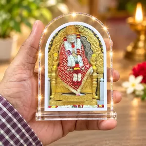 Shirdi Sai Baba L Shape Acrylic Showpiece 3 X 3.5 Inch For Home, Office And Car (F176301) Shirdi Sai Baba L Shape Acrylic Showpiece 3 X 3.5 Inch For Home, Office And Car (F176301)
