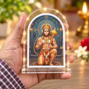 Hanuman L Shape Acrylic Showpiece 3 X 3.5 Inch For Home, Office And Car (F176302)