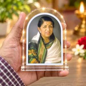 Lata Mangeshkar L Shape Acrylic Showpiece 3 X 3.5 Inch For Home, Office And Car (F176305) Lata Mangeshkar L Shape Acrylic Showpiece 3 X 3.5 Inch For Home, Office And Car (F176305)