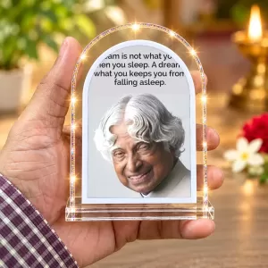 A. P. J. Abdul Kalam L Shape Acrylic Showpiece 3 X 3.5 Inch For Home, Office And Car (F176306)