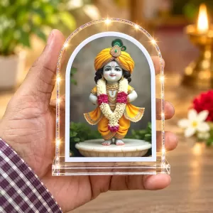 Lord Krishna L Shape Acrylic Showpiece 3 X 3.5 Inch For Home, Office And Car (F176322)