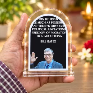 Bill Gates L Shape Acrylic Showpiece 3 X 3.5 Inch For Home, Office And Car (F176324)