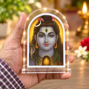 Lord Shiva L Shape Acrylic Showpiece 3 X 3.5 Inch For Home, Office And Car (F176331)
