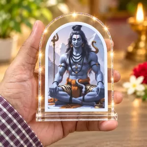 Lord Shiva L Shape Acrylic Showpiece 3 X 3.5 Inch For Home, Office And Car (F176339)