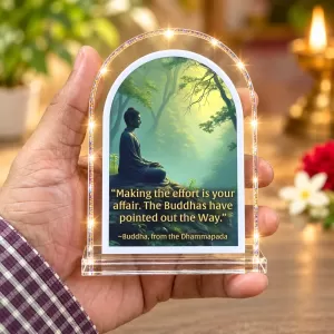 Buddha L Shape Acrylic Showpiece 3 X 3.5 Inch For Home, Office And Car (F176341)