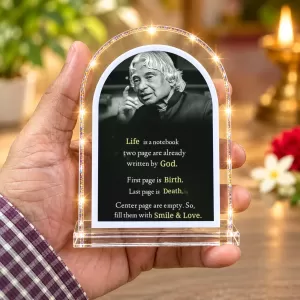 A. P. J. Abdul Kalam L Shape Acrylic Showpiece 3 X 3.5 Inch For Home, Office And Car (F176343)