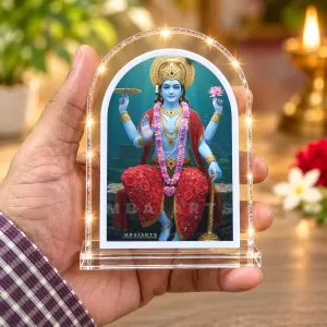 Lord Vishnu L Shape Acrylic Showpiece 3 X 3.5 Inch For Home, Office And Car (F176354)