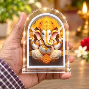 Lord Ganesha L Shape Acrylic Showpiece 3 X 3.5 Inch For Home, Office And Car (F176359) Lord Ganesha L Shape Acrylic Showpiece 3 X 3.5 Inch For Home, Office And Car (F176359)