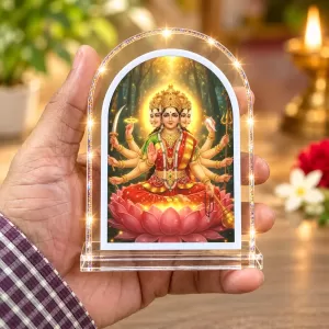 Gayatri Mata L Shape Acrylic Showpiece 3 X 3.5 Inch For Home, Office And Car (F176360)