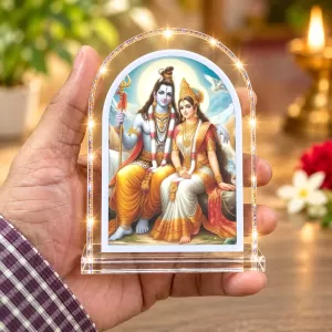Shiva Parvati L Shape Acrylic Showpiece 3 X 3.5 Inch For Home, Office And Car (F176364) Shiva Parvati L Shape Acrylic Showpiece 3 X 3.5 Inch For Home, Office And Car (F176364)