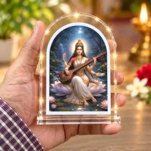 Goddess Saraswati L Shape Acrylic Showpiece 3 X 3.5 Inch For Home, Office And Car (F176365) Goddess Saraswati L Shape Acrylic Showpiece 3 X 3.5 Inch For Home, Office And Car (F176365)