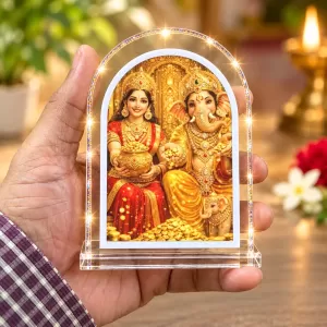 Lakshmi Ganesha L Shape Acrylic Showpiece 3 X 3.5 Inch For Home, Office And Car (F176375) Lakshmi Ganesha L Shape Acrylic Showpiece 3 X 3.5 Inch For Home, Office And Car (F176375)