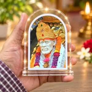 Sai Baba L Shape Acrylic Showpiece 3 X 3.5 Inch For Home, Office And Car (F176383)