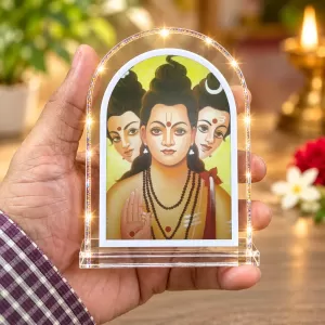 Sri Dattatreya L Shape Acrylic Showpiece 3 X 3.5 Inch For Home, Office And Car (F176385) Sri Dattatreya L Shape Acrylic Showpiece 3 X 3.5 Inch For Home, Office And Car (F176385)