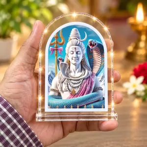 Lord Shiva L Shape Acrylic Showpiece 3 X 3.5 Inch For Home, Office And Car (F176390)