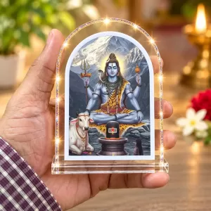 Lord Shiva L Shape Acrylic Showpiece 3 X 3.5 Inch For Home, Office And Car (F176391)