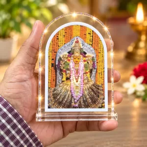 Goddess Nimishamba Devi L Shape Acrylic Showpiece 3 X 3.5 Inch For Home, Office And Car (F176396)