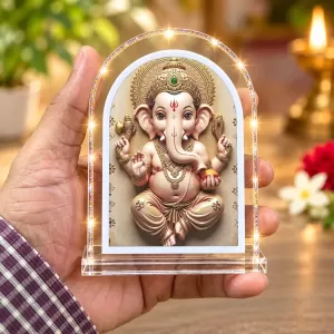 Lord Ganesha L Shape Acrylic Showpiece 3 X 3.5 Inch For Home, Office And Car (F176399) Lord Ganesha L Shape Acrylic Showpiece 3 X 3.5 Inch For Home, Office And Car (F176399)