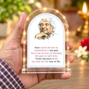 A P J Abdul Kalam L Shape Acrylic Showpiece 3 X 3.5 Inch For Home, Office And Car (F176411)